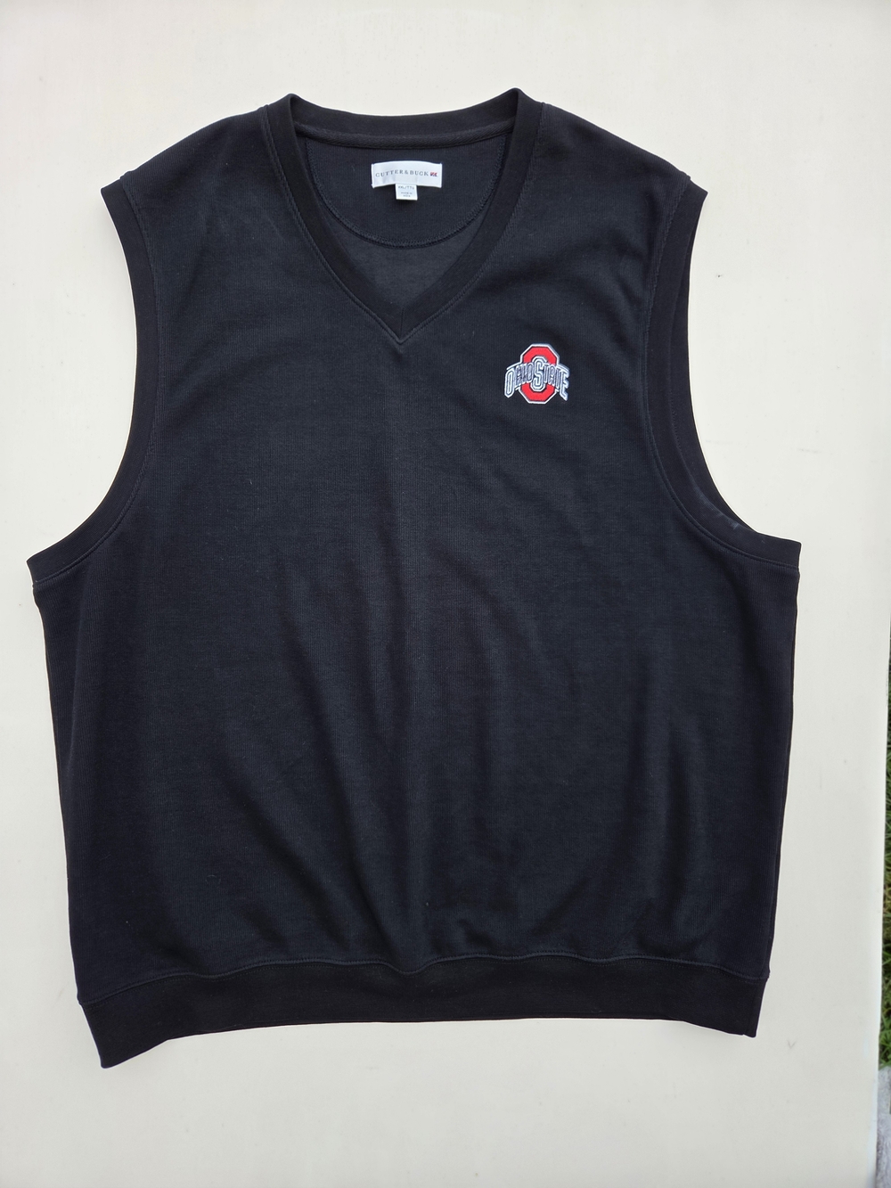 Cutter & Buck Ohio State Buckeyes Men's  V-Neck Sweater Vest Black Size-XXL